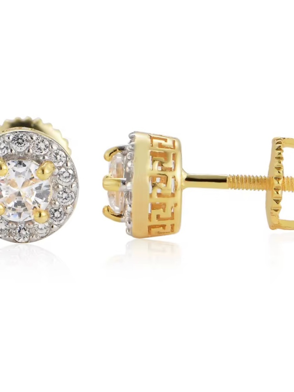 NWOT Nordstrom Demi Fine Gold and Diamond Cluster Stud Earrings - Picture 2 of 4